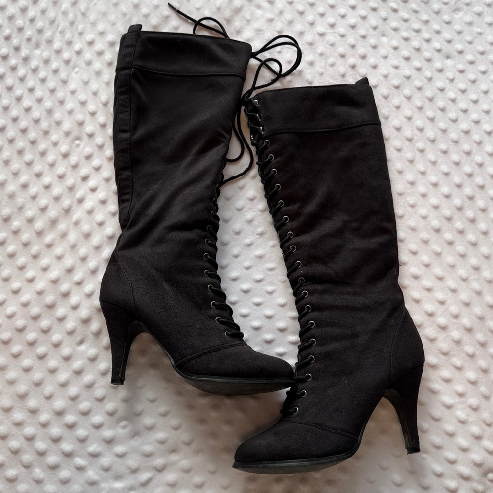 Vintage Diba  Lace-Up Knee-High Boots